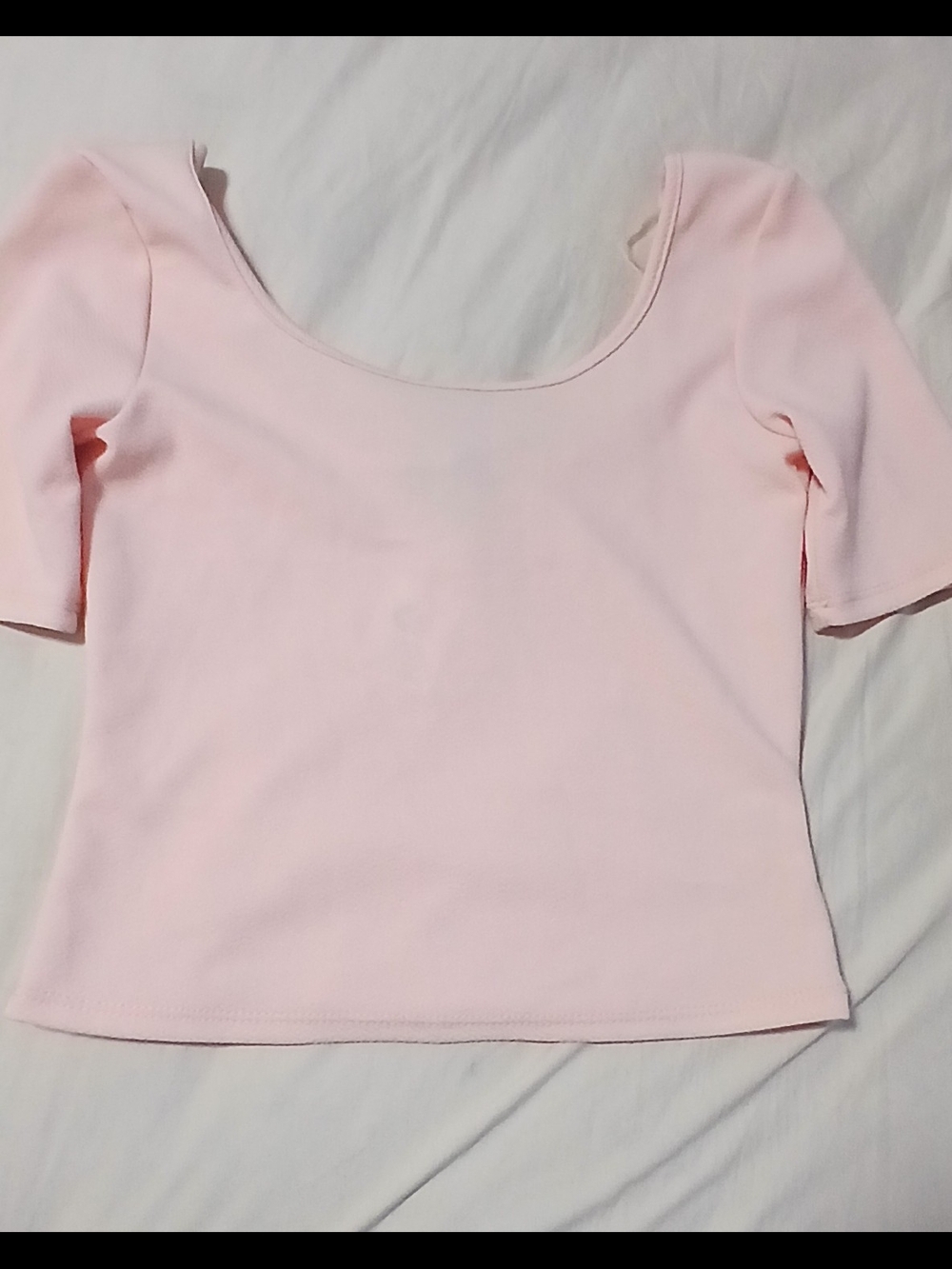 About A Girl Light Pink Short Sleeve Scoop Neck Top